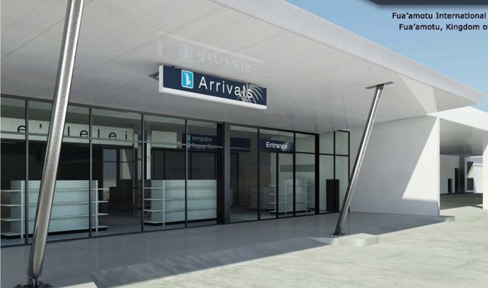 Fua'amotu International Airport arrivals hall render, Kingdom of Tonga