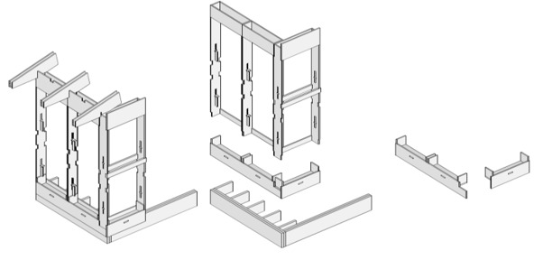 CNC plywood kit home wall panel assembly diagram
